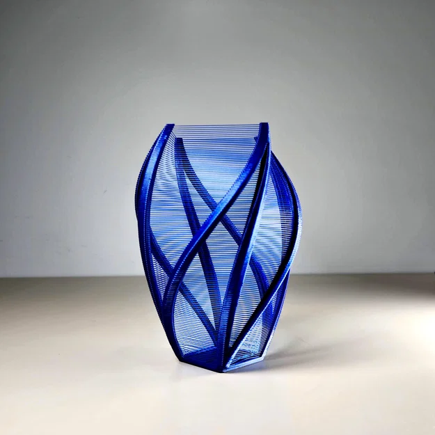 Bình hoa nghệ thuật Twisty String Vase - Mẫu in 3D đẹp mắt không support - Image 1