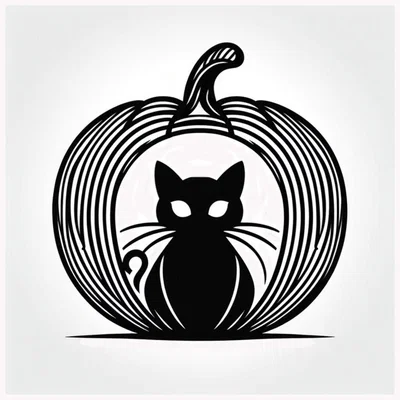 Mô hình mèo Halloween trong quả bí ngô - File in 3D cực đẹp