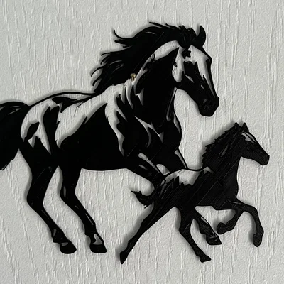 Tranh treo tường nghệ thuật hình đôi ngựa (Horses Wall Art #1)