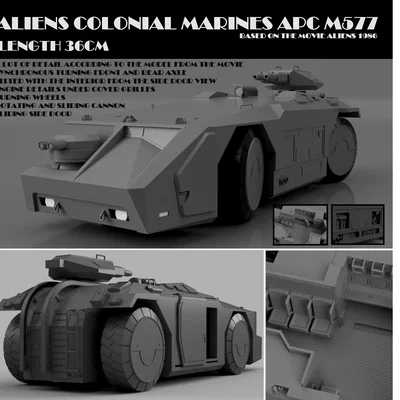 Aliens APC Colonial Marines M577 articulated - Mô hình APC khớp động