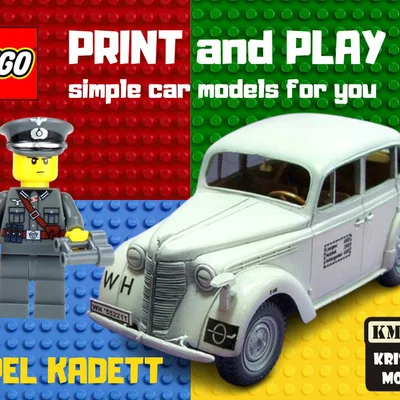 Mô hình xe Opel Kadett K38 cho LEGO - Tự in 3D dễ dàng