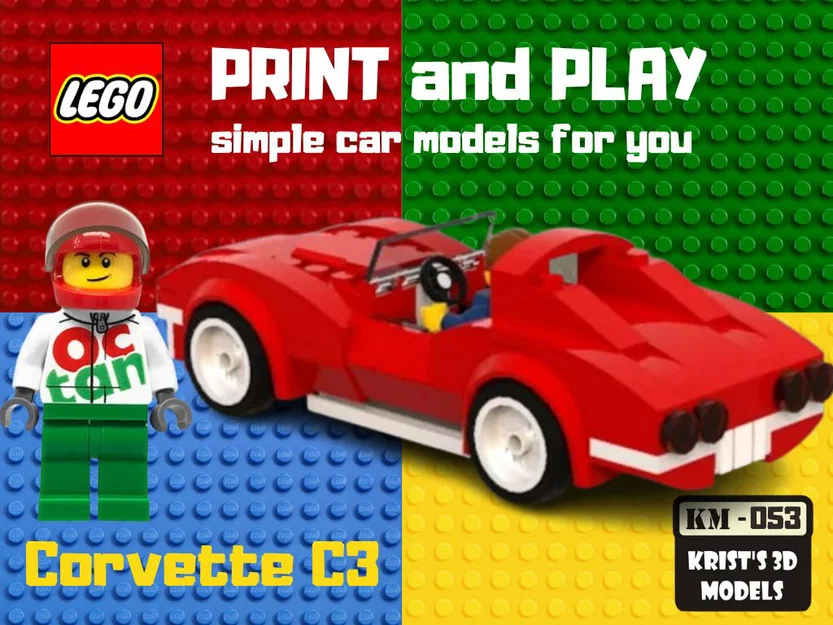 Mô hình xe LEGO Corvette C3 in 3D độc đáo - Image 1