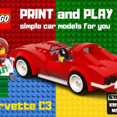 Mô hình xe LEGO Corvette C3 in 3D độc đáo