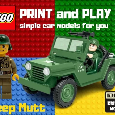 Mô hình xe quân sự Jeep Mutt in 3D tương thích với hệ thống LEGO