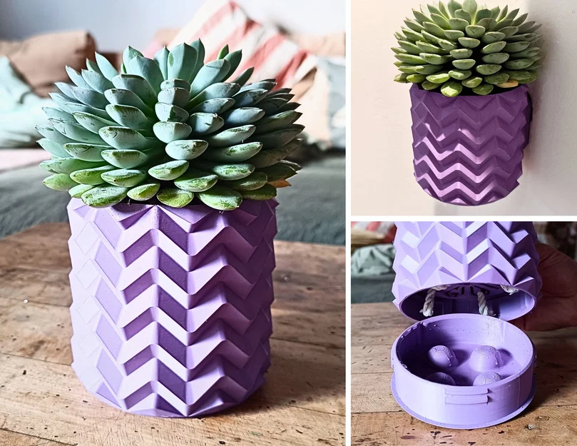 Wall Planter 1.27 Zickzack v2 – Chậu treo tường họa tiết zickzack - Image 1