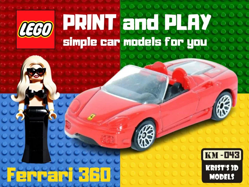 Mô hình Ferrari 360 tương thích LEGO cho máy in 3D - Image 1