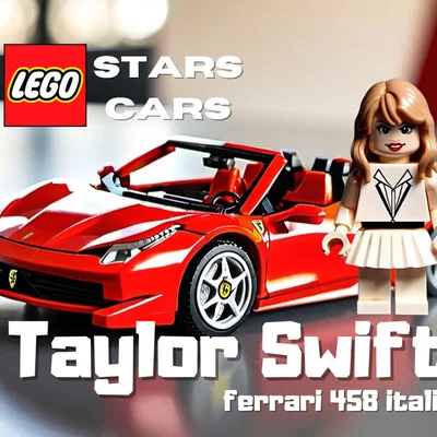 Mô hình siêu xe Ferrari 458 Italia phong cách LEGO cho fan Taylor Swift