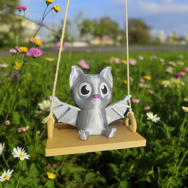 Dơi Ngồi Trên Xích Đu (Không Cần Supports) - Bat On A Swing (No Supports) - Image 1