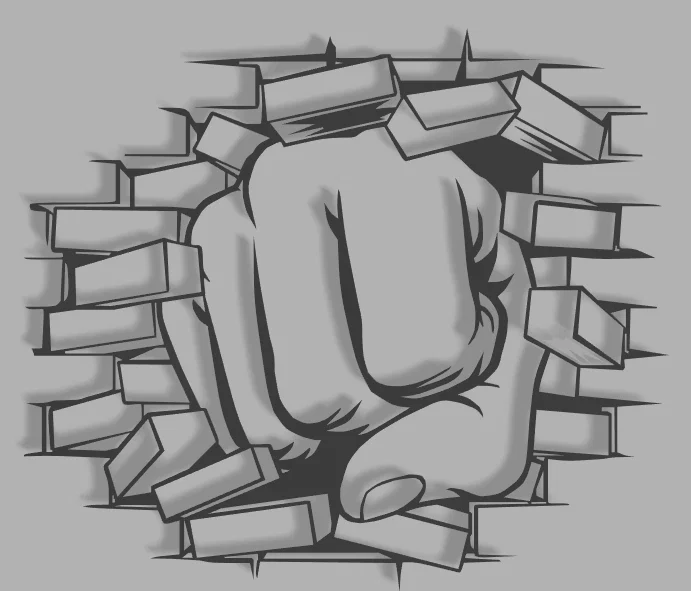 Wallart Nắm Đấm và Gạch (Wallart fist and bricks) - Image 1