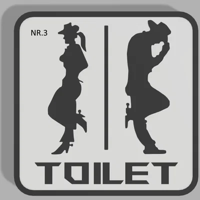 Bảng hiệu nhà vệ sinh (cao bồi) – Toiletsign (cowboys)