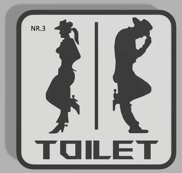 Bảng hiệu nhà vệ sinh (cao bồi) – Toiletsign (cowboys) 1