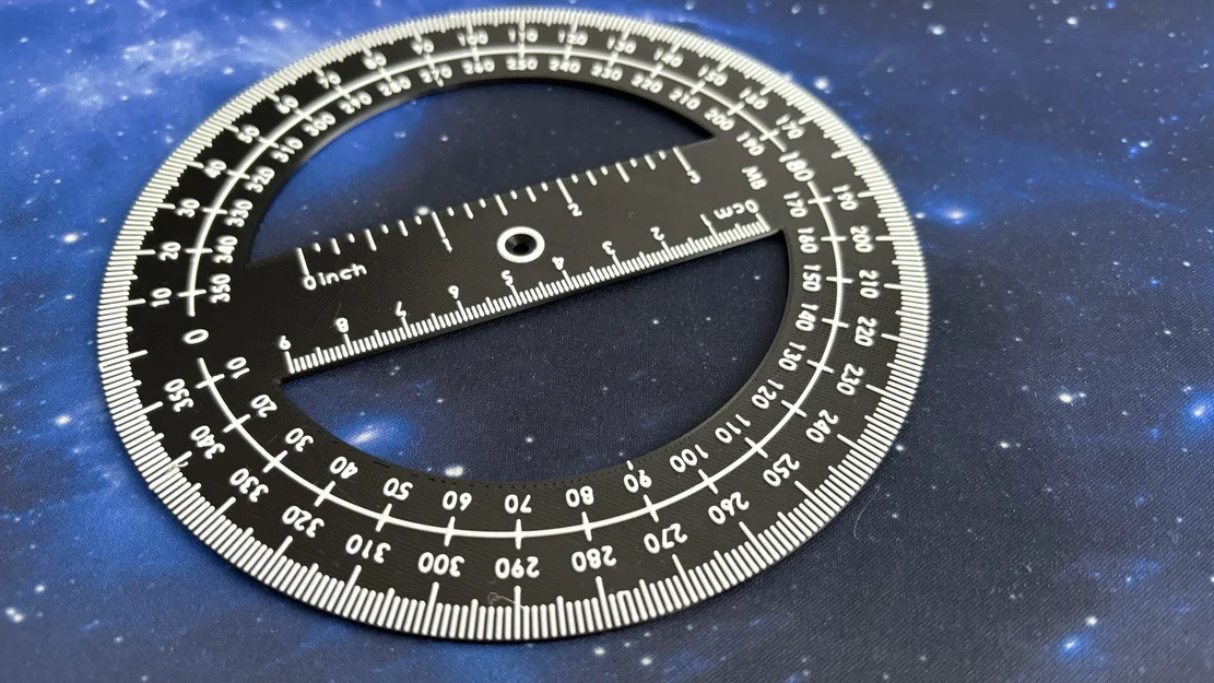 Thước đo góc 360 độ tích hợp thước đo chiều dài (cm và inch) - Image 1