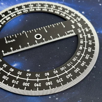 Thước đo góc 360 độ tích hợp thước đo chiều dài (cm và inch)