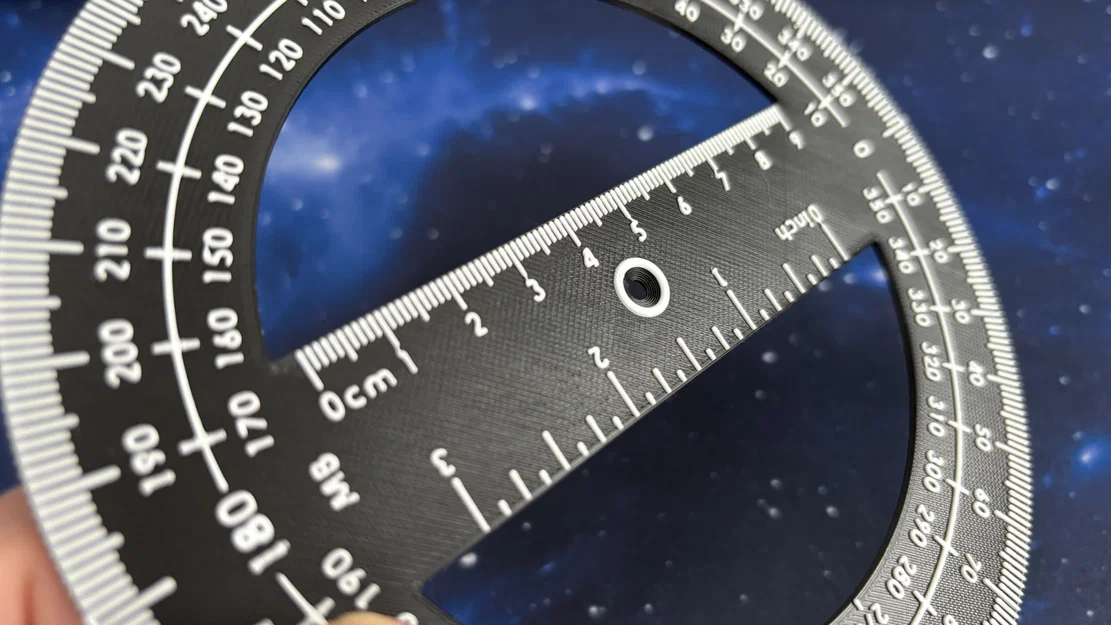 Thước đo góc 360 độ tích hợp thước đo chiều dài (cm và inch) - Image 3