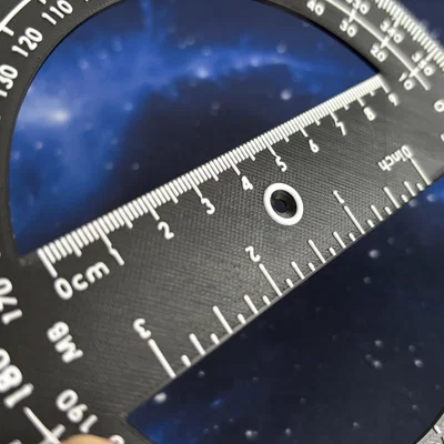 Thước đo góc 360 độ tích hợp thước đo chiều dài (cm và inch)