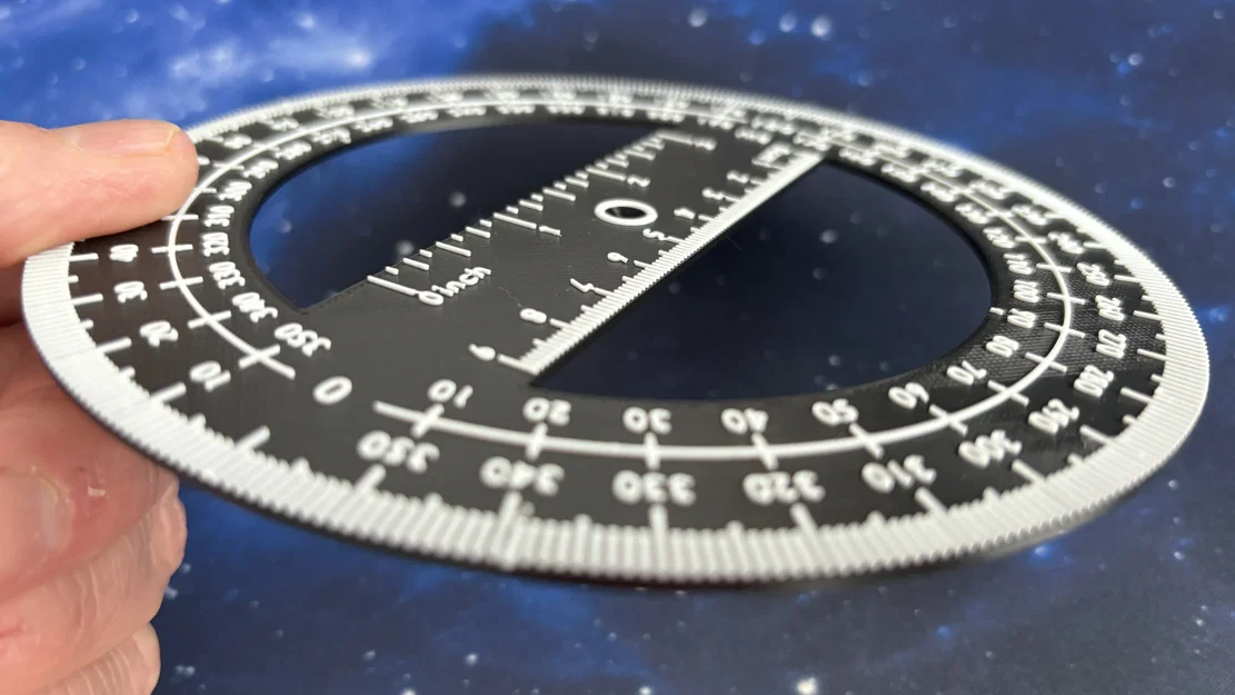 Thước đo góc 360 độ tích hợp thước đo chiều dài (cm và inch) - Image 4