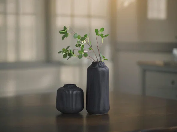 Bình Hoa Gân Nổi Hiện Đại – Thiết Kế Tối Giản (Modern Ribbed Vase) - Image 1