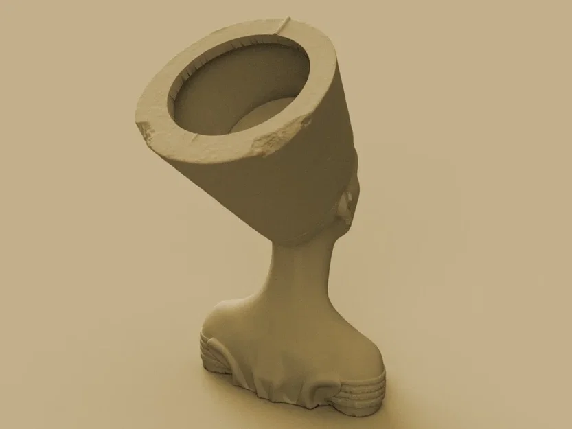 Mẫu in 3D tượng bán thân Nữ hoàng Ai Cập dùng làm chậu hoa trang trí - Image 2