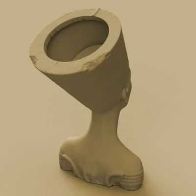 Mẫu in 3D tượng bán thân Nữ hoàng Ai Cập dùng làm chậu hoa trang trí