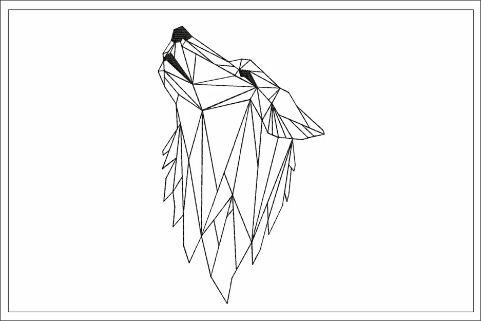 Mô hình trang trí tường hình đầu sói phong cách Geometric - Image 1