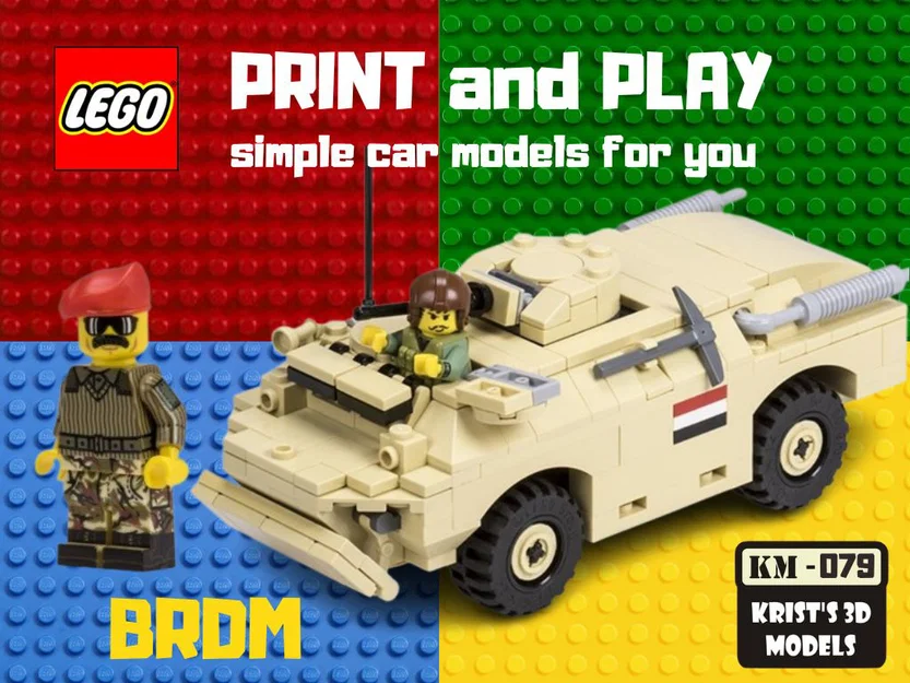 Mô hình xe quân sự BRDM tương thích LEGO - File in 3D độc đáo - Image 1