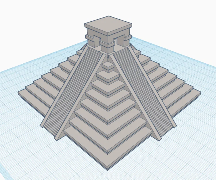 Mô hình 3D kim tự tháp Chichén Itzá - Kỳ quan thế giới để bàn - Image 1