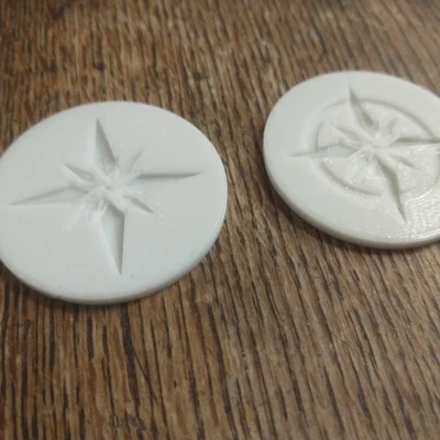 Mô hình đồng xu la bàn (Compass Rose Coin) in 3D độc đáo