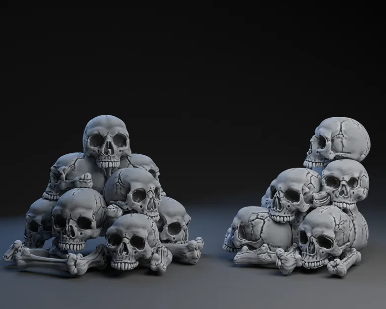Mô hình trang trí 3D Skull Pile rùng rợn cho Halloween - Image 1