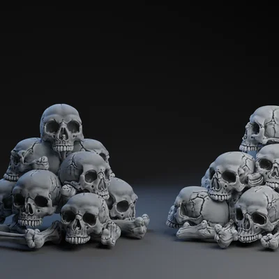Mô hình trang trí 3D Skull Pile rùng rợn cho Halloween