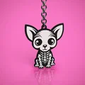 Móc khóa Chihuahua phiên bản Halloween Skeleton - Thumbnail 1