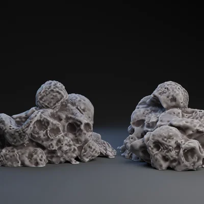 Mô hình đống đá cuội hoặc xương hóa thạch trang trí sa bàn