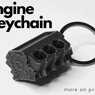 Móc khóa engine block V6