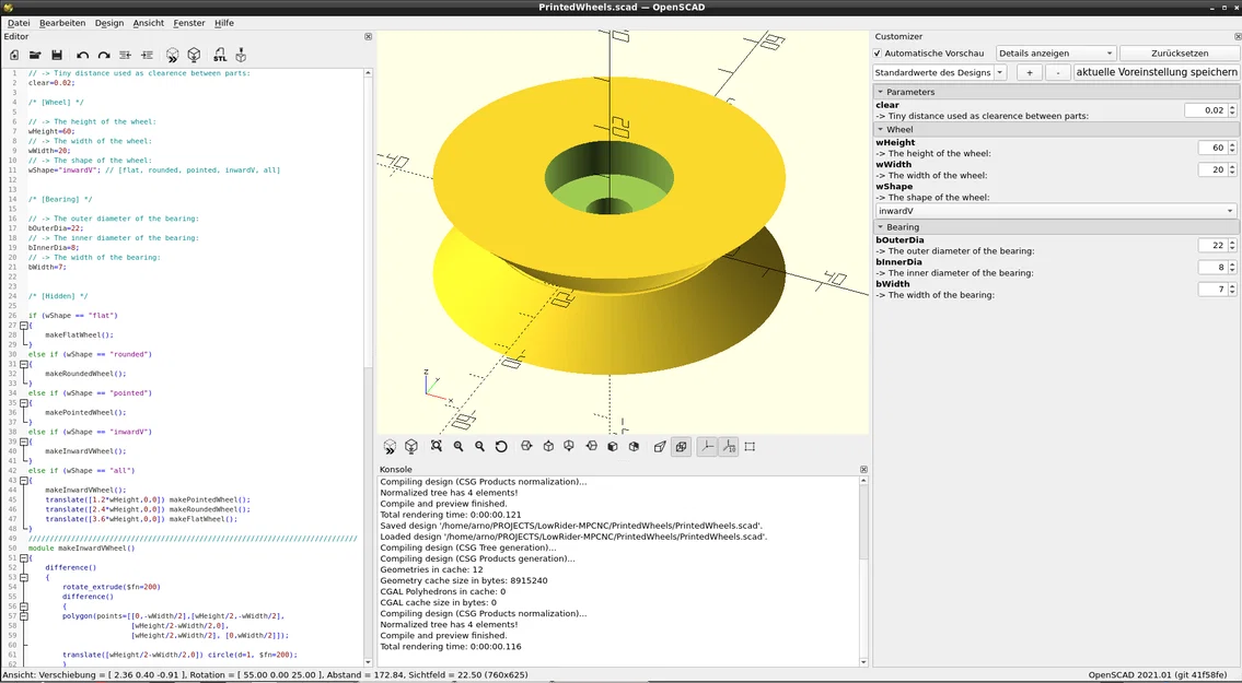 Parametric Wheels (Bánh xe tham số) – script OpenSCAD - Image 3