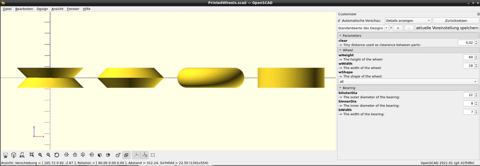 Parametric Wheels (Bánh xe tham số) – script OpenSCAD - Image 6
