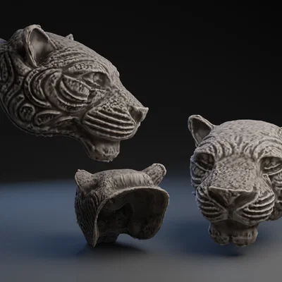 Mô hình đầu báo đốm chạm khắc 3D (Jaguar Head) độc đáo cho hóa trang