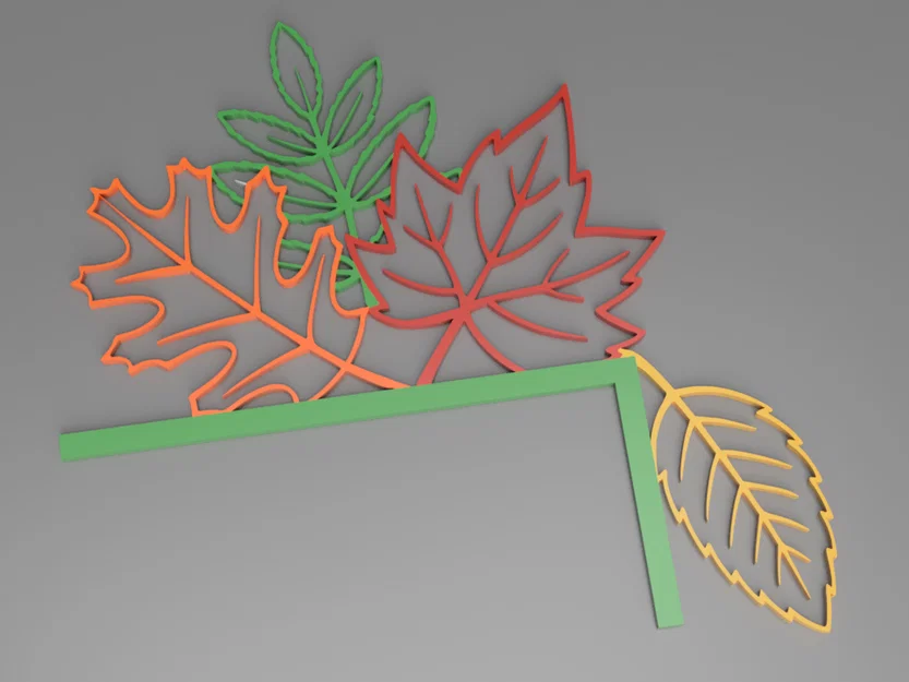 Phụ kiện trang trí góc cửa hình lá mùa thu 3D - Image 2