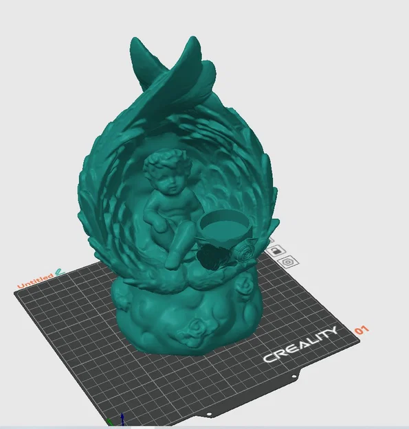 Mô hình 3D tượng thiên thần kèm đế cắm nến trang trí độc đáo - Image 1