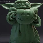 Mô hình 3D Baby Yoda ôm bí ngô trang trí Halloween độc đáo