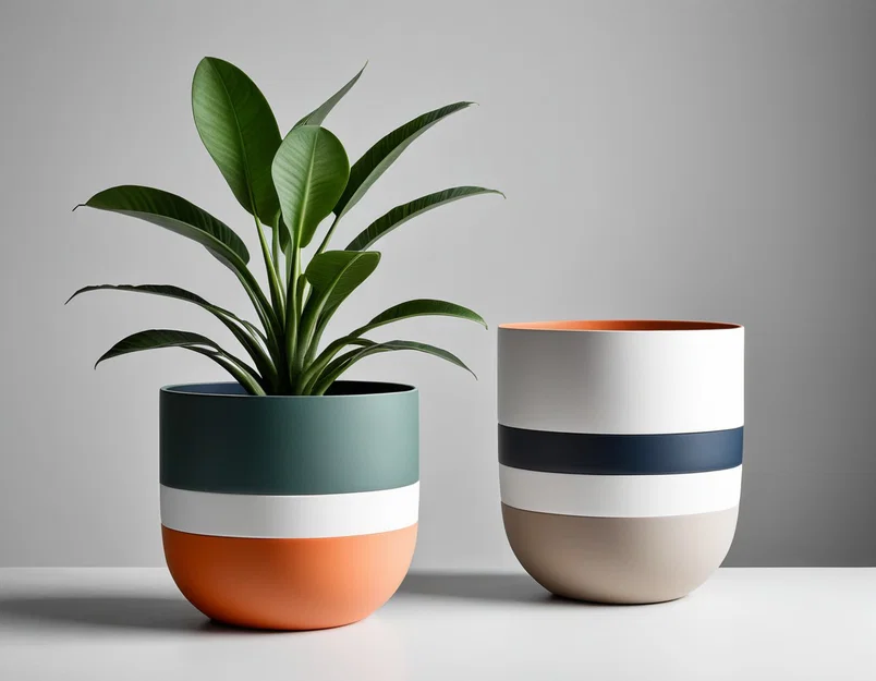 Chậu cây lắp ghép 3 hoặc 4 phần với nhiều màu sắc - Image 1