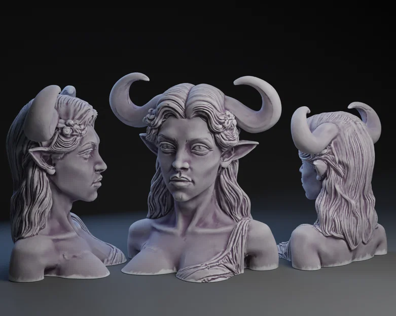 Mô hình tượng bán thân nữ Minotaur huyền thoại cho in 3D - Image 1