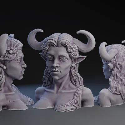 Mô hình tượng bán thân nữ Minotaur huyền thoại cho in 3D