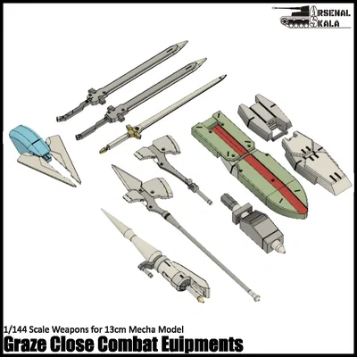 1/144 Graze Close Combat Equipments – Bộ vũ khí & trang bị cận chiến