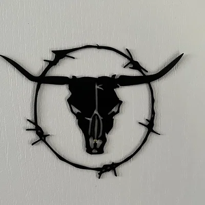 Mô hình trang trí tường đầu bò tót Bull Skull 3D độc đáo