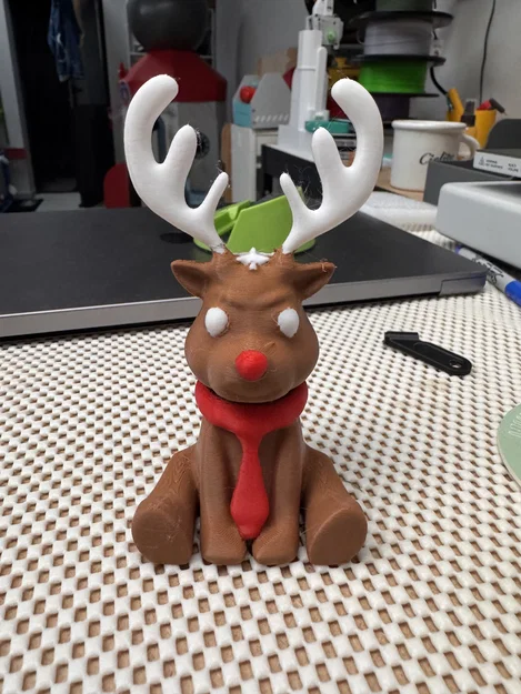 Mô hình chú tuần lộc Giáng sinh dễ thương - In 3D không cần support - Image 2