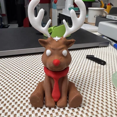 Mô hình chú tuần lộc Giáng sinh dễ thương - In 3D không cần support