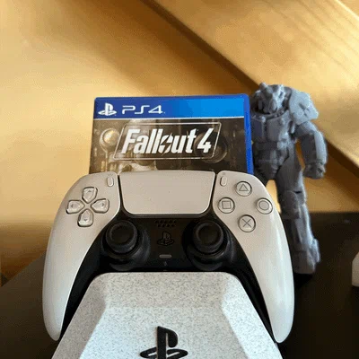 Đế giữ tay cầm PS5 kết hợp giá để đĩa game 3D tiện lợi