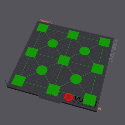 Mẫu kiểm tra độ phẳng bàn in 3D 350x350 (Bed Test Pattern)