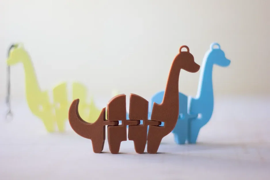 Mô hình khủng long Flexi Dino Keychain in 3D khớp nối linh hoạt - Image 1