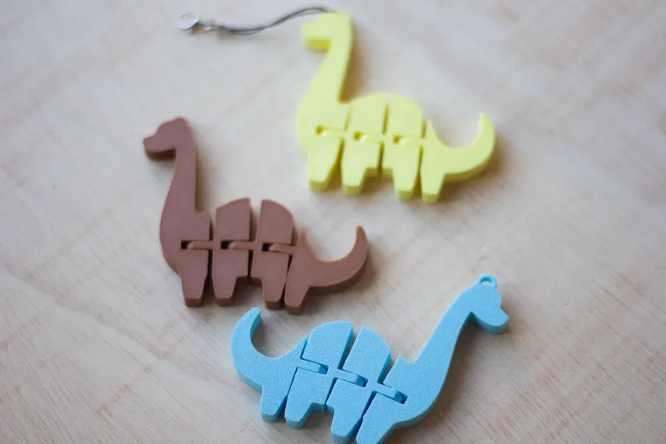 Mô hình khủng long Flexi Dino Keychain in 3D khớp nối linh hoạt - Image 2