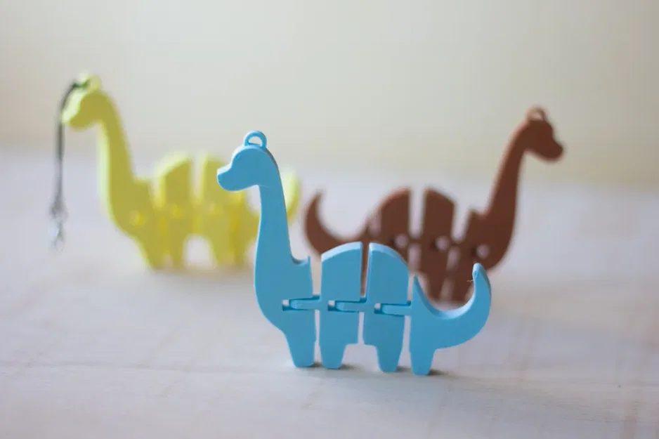 Mô hình khủng long Flexi Dino Keychain in 3D khớp nối linh hoạt - Image 3
